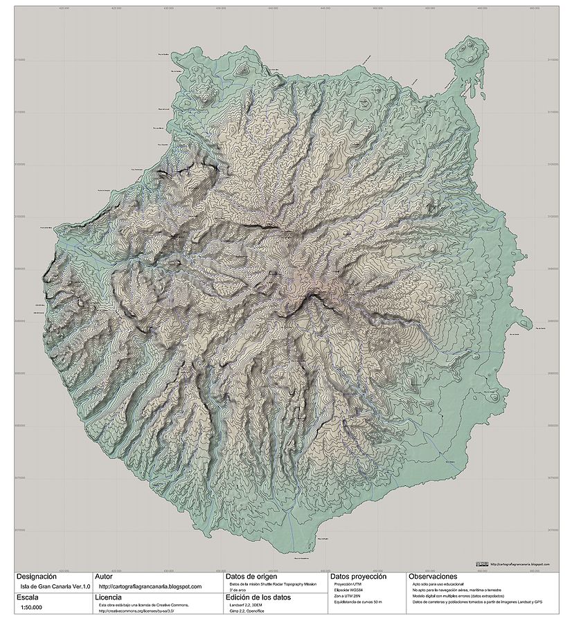Gran Canaria Topografiskkarta