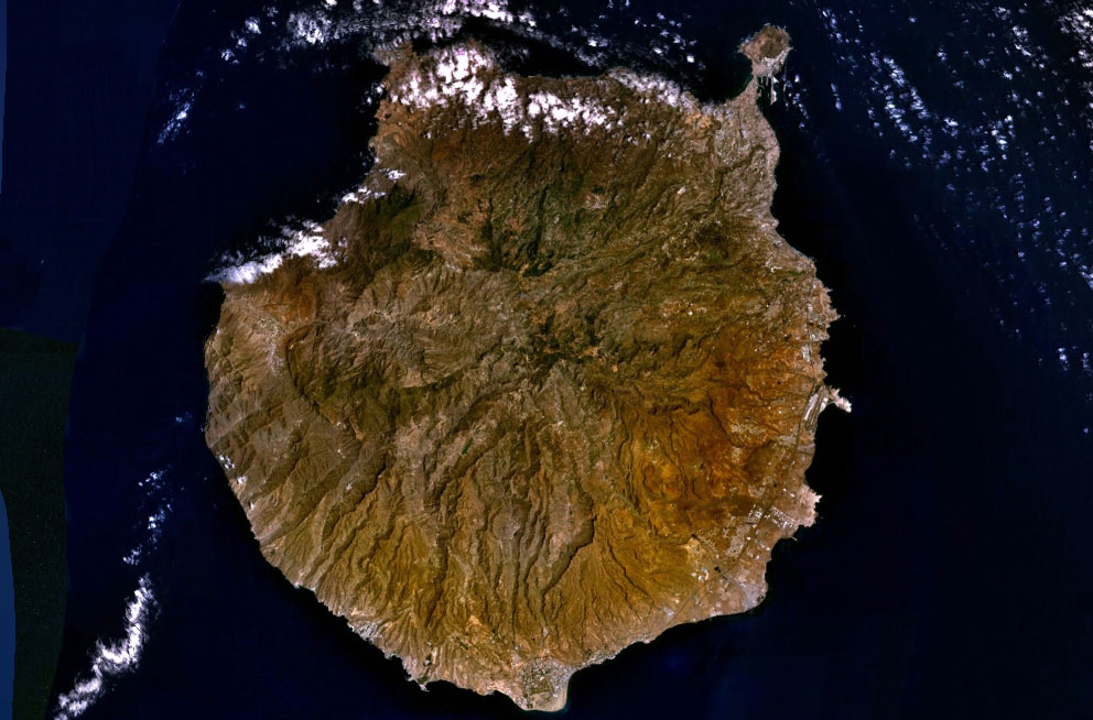 Satellitkarta över Gran Canaria